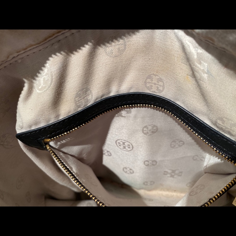 Tory Burch Black Pebbled Leather Tote - Picture 12 of 14
